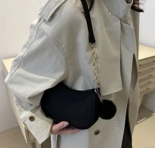 Bolsa de ombro feminina moda preta