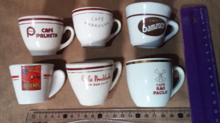 Lote 6 Xicarazinhas De Porcelana Promocionais Antigas - Ltx2