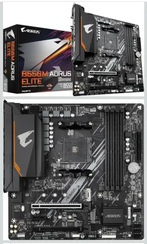 Lacrada Placa Mãe Gigabyte B550M AORUS Elite AM4 DDR4 PCIe 4.0 M.2 NVMe Ryzen 5700 5600 