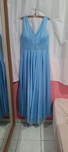 Vestido de festa azul serenity
