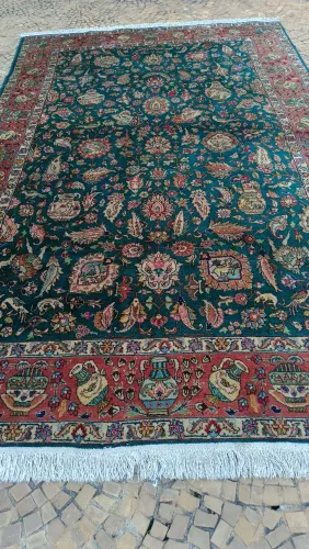 Tapete Persa Tabriz Iraniano assinado  3,25 x 2,25 
