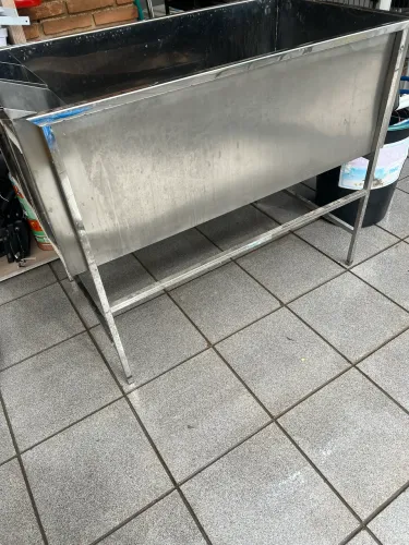 Banheira Profissional em Inox para Banho e Tosa