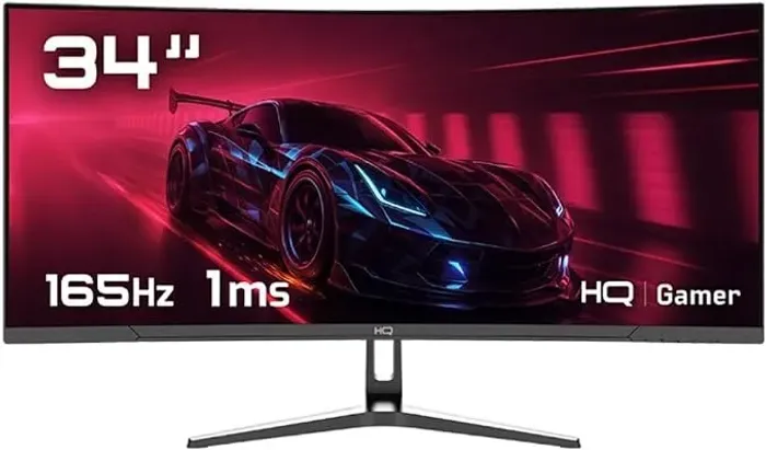 Monitor Gamer 34" Curvo 1ms, 165Hz, UltraWide (QHD) - 3440x1440 AMD FreeSync, HDMI, DP, HQ