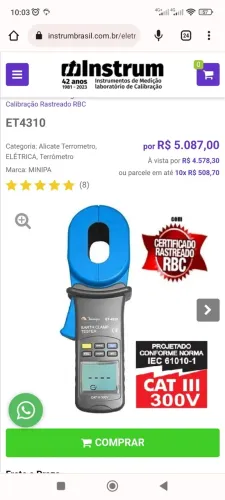 Alicate termômetro elétrica terremoto