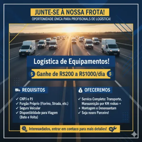 Oportunidade de Negócio: Logística / Frete de Equipamentos!