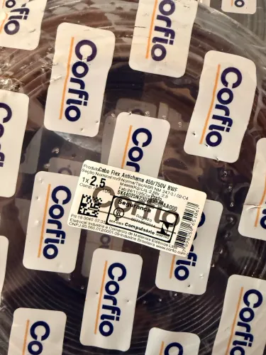 Cabo Flexível Corfio 750v 2,5mm Preto 100m