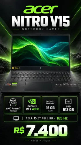 Notebook Gamer 15.6" Acer Nitro V 15