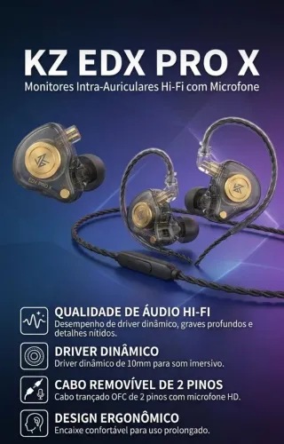 Fone EDX PRO X com MIC