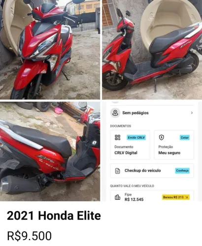 Honda Elite 125, ano 2021.