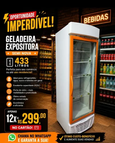 Geladeira expositora p refrigerante ótimo valor 433 litros super conservad 12xR$299 cartao