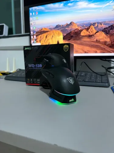 MOUSE GAMER SEM FIO USB E BLUETOOTH COM DOCK DE CARREGAMENTO | NOVO + GARANTIA