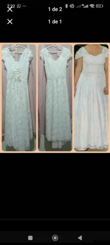 Vestido de Noiva cor Off white , acompanha cinto de perolas