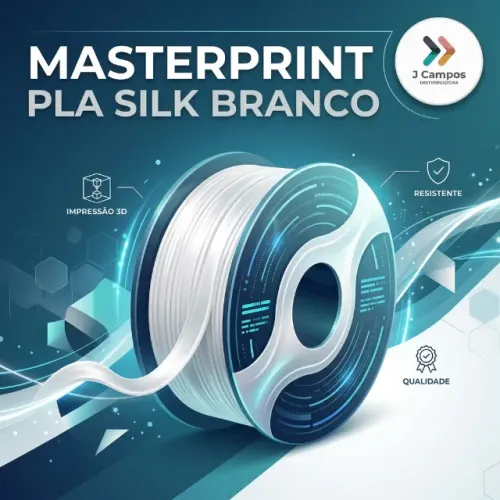 Filamento Pla Premium Masterprint 1kg 1.75mm Impressora 3d Silk Branco