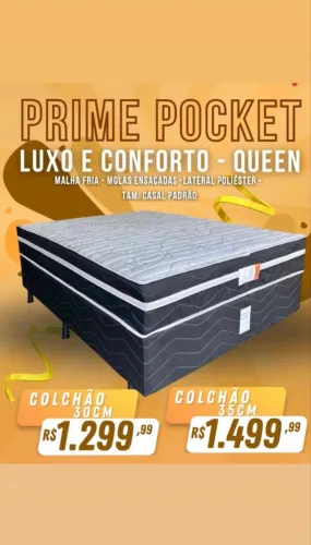 Cama Box Queen Prime Pocket Ley Colchões 