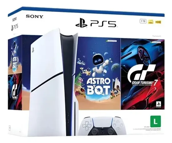 Playstation 5 PS5 Midia Fisica 1TB Gran Turismo 7 + Astrobot Lacrado c/ Garantia c/ NF