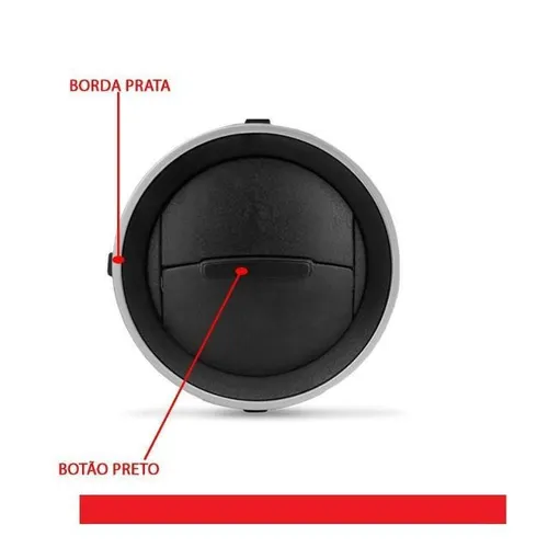 Difusor de Ar Painel Gol G5 G6 Saveiro Robust G7 voyage Preto (aro) prata botão preto hg