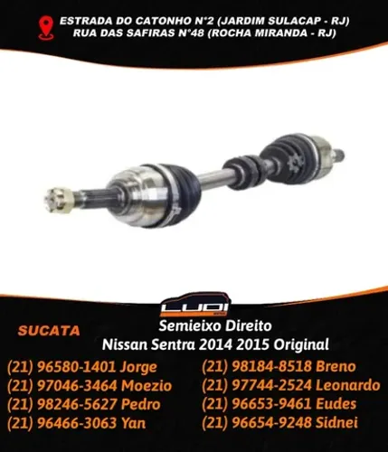 Semieixo Direito Nissan Sentra 2014 2015 Original