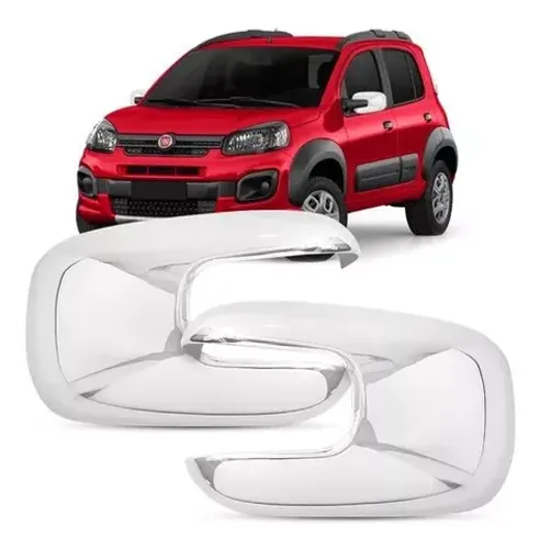 Aplique Fiat Uno 2011/ - Retrovisor Cromado - LD LE