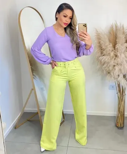 Calça pantalona tam P