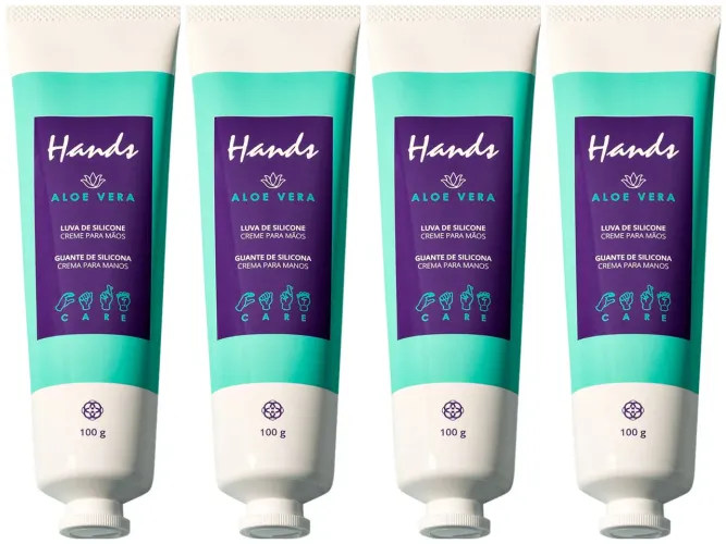 Luva de silicone alôe vera 4 unidades