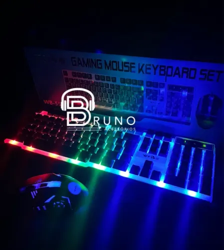 Kit teclado e mouse gamer iluminado