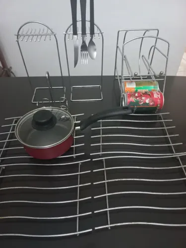Kit para cozinha saleiro, porta latas,porta talheres descanso panela 