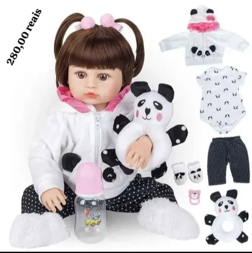 Bebê reborn panda em silicone