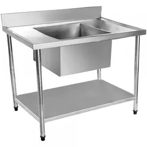 Pia Retangular com bojo centralizado Inox 