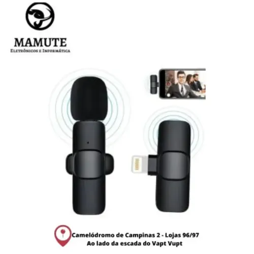 Microfone De Lapela P/ Iphone Lightning Sem Fio
