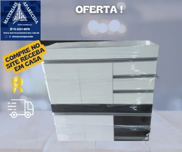 Gabinete Cozinha 3 Gavetas para Pia de 1,20m