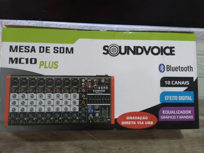 Mesa de Som Soundvoice MC10 Plus 10 Canais com Efeitos USB Bluetooth