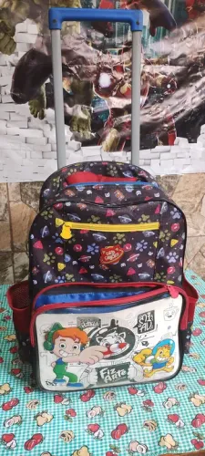 Mochila de rodinhas infantil aceito cartão