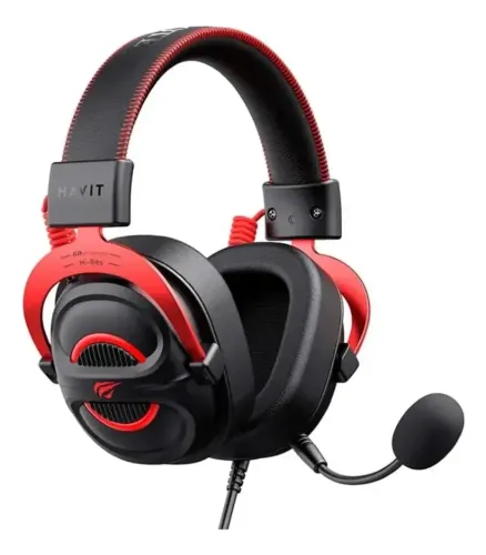 Fone Headset Gamer Havit H2002e Preto E Vermelho Vermelho