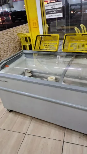 Freezer ilha tampa de vidro horizontal 