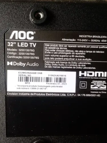 Vendo tv com defeito 32 polegadas 