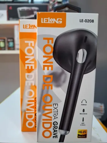 Fone com Fio Lelong LE-0208 - Som Estéreo Hi-Fi com Microfone
