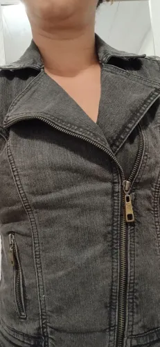 Colete Jeans Cantão, Feminina Cinza