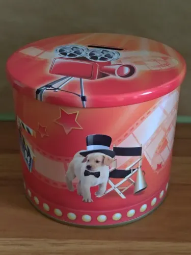 Lata Decorativa com Cachorrinho (Papel Scott)