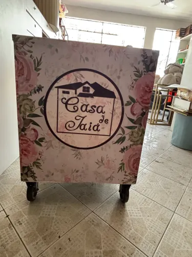 Carrinho gourmet com 1 boca de fogão a gás 