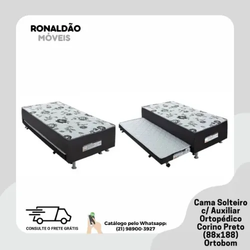 Cama Box Solteiro c/ Auxiliar D28 Ortobom - Entrega Rápida!