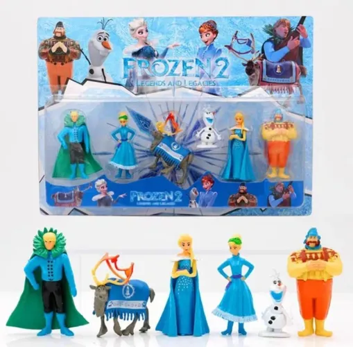 Coleção de Bonecos Frozen Elsa Anna Olaf 6pcs