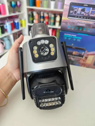 Câmera Segurança Externa Lente Dupla 4k 6mp Sirene Policial, com sirene policia.