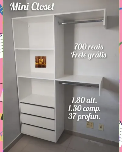 Mini Closet Branco com Frete Grátis