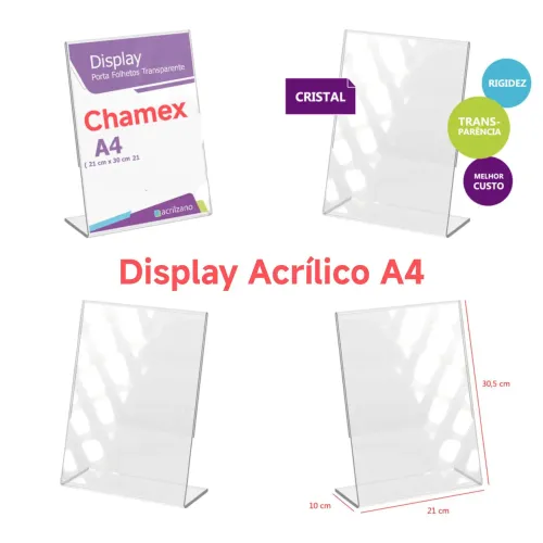Display Acrílico A4 para Folhetos