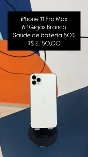 iPhone 11 Pro Max 64GB Preto Saúde de bateria 80% R$ 2.150,00 | Loja Fisica