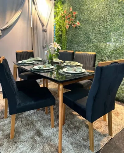 Mesa de jantar 6 cadeiras MADEIRA MACIÇA PROMOÇÃO