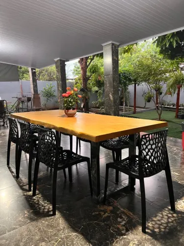 Mesa rústica industrial 2,5m com 8 cadeiras!