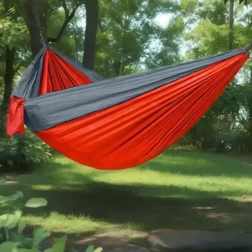 rede de descanso de casal - laranja e cinza