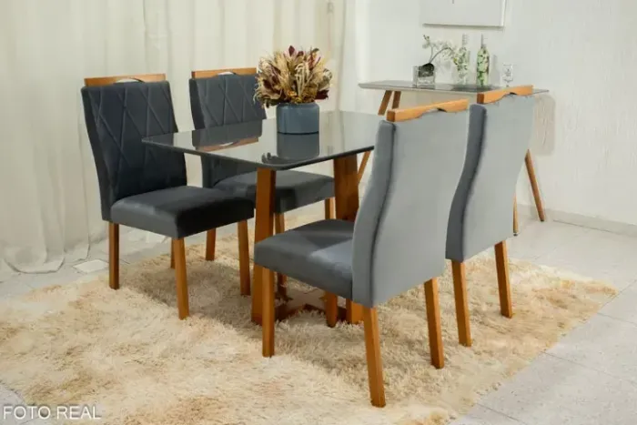 Mesa de Jantar Pedro  1,20m  4 Cadeiras   Pronta Entrega!  RF