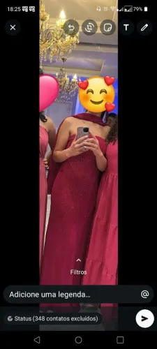 Vestido de festa rosa pink usado uma vez